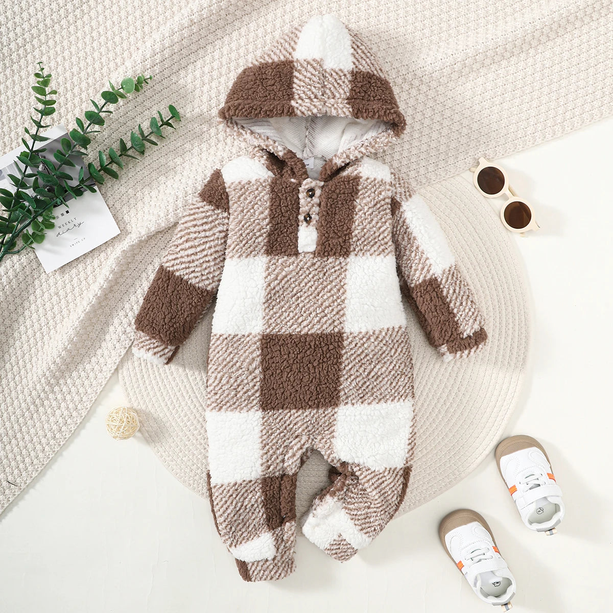 Safegrow ChillBear™ - Kleinkind-Strampler im Karo-Look für 3–24 Monate