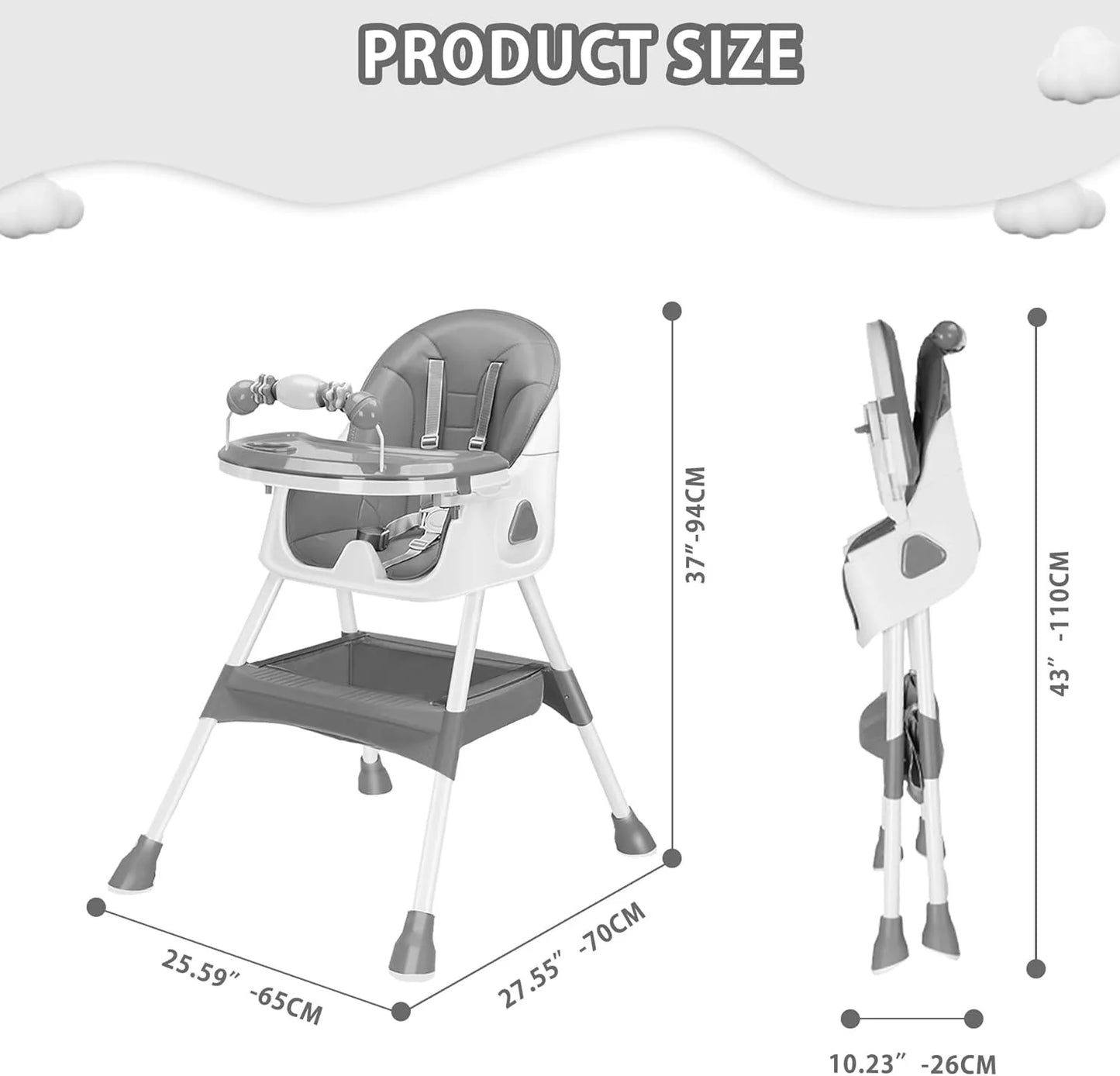 Safegrow GrowSeat™ - Der mitwachsende 3-in-1-Hochstuhl zum Essen, Spielen & Lernen