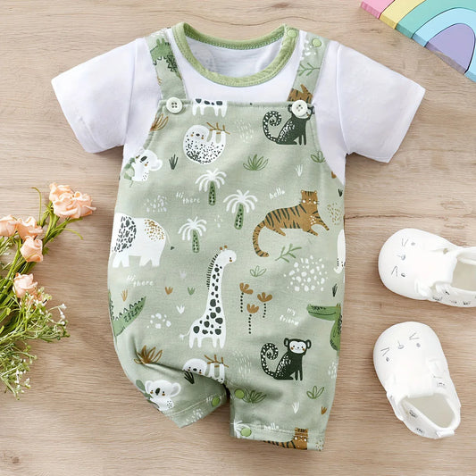 Safegrow Little Safari™ - Zweiteiliger Baby-Strampler mit Tiermotiven